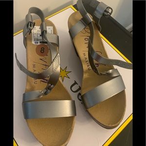 Silver Blowfish wedge sandals